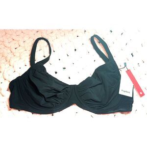 NWT Popilush Shapewear Ruched Underwire Bikini Top Size Large Summer Pool Swim